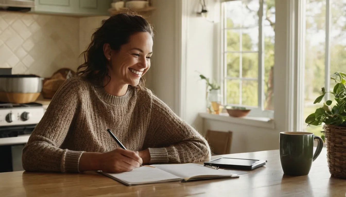 A homeowner reviewing a written septic quote at a kitchen table in the Roseville area